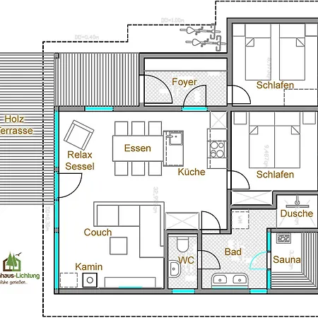 度假居 4 Personen Mit Sauna F2h2 *